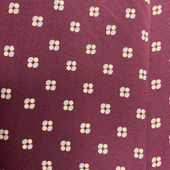 GAP 100% Silk Tulip Skirt Burgundy Khaki Blue Mini Print Classic Size 4 - Picture 5 of 10